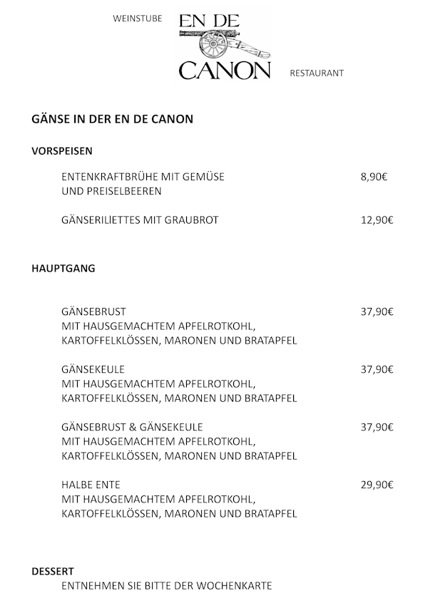 Gänsezeit in der En de Canon